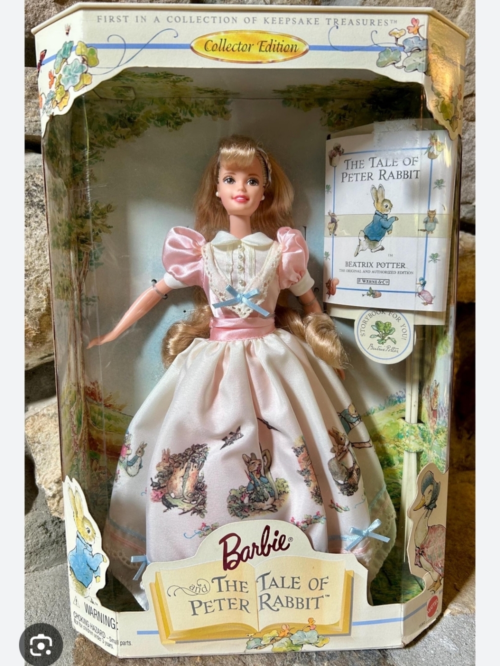 Barbie Peter Rabbit Collector Doll - Pink, White & Blue Accents Vintage 1997.